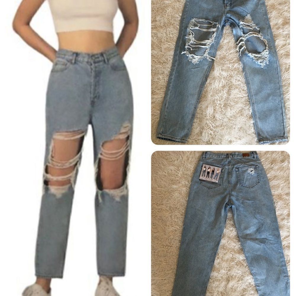 SIMPLE SOCIETY BUTTON FLY HIGH WAIST JEANS